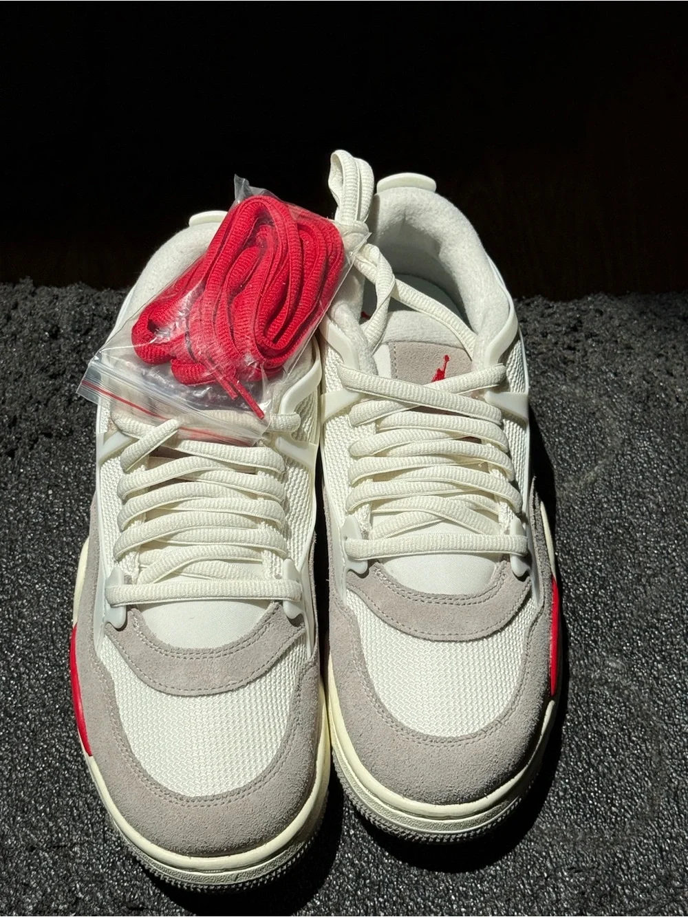 Nike Jordan 4 Men's White & Red Low-Top Sneakers